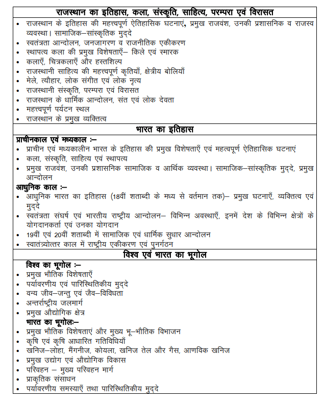 RAS syllabus in hindi 