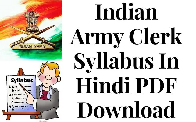 Indian Army Clerk Syllabus 2023 In Hindi PDF Download