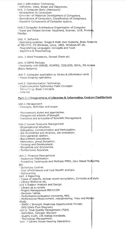 KVS Librarian Syllabus pdf download
