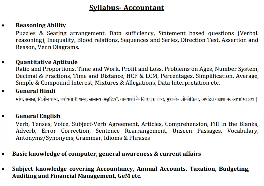EMRS Accountant Syllabus 2023 In Hindi Pdf Download