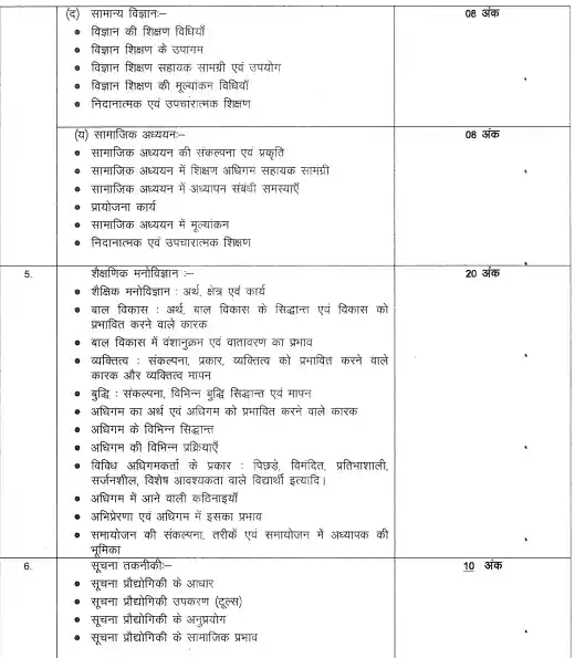 Rajasthan 3rd Grade teacher Syllabus In Hindi 2024 Pdf Download
