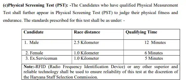 haryana police constable physical test details